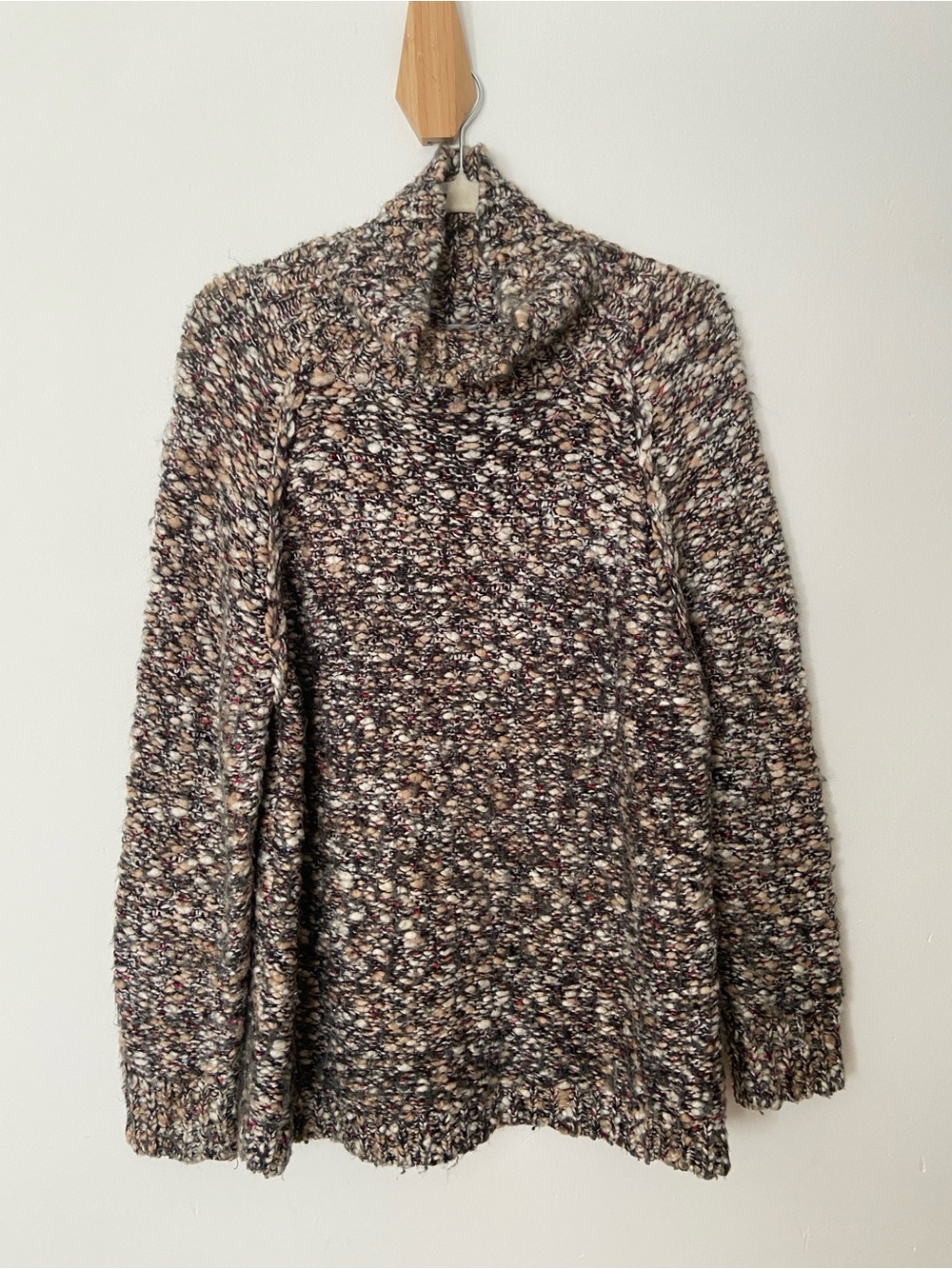 Suncoo Paris Peregrine Sweater Cozy Chunky Knit Turtleneck Marled Multi Colour s